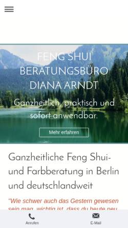 Vorschau der mobilen Webseite www.feng-shui-beratungsbuero.de, Diana Arndt
