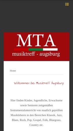 Vorschau der mobilen Webseite musiktreff-augsburg.de, Musiktreff Augsburg, der zeitgemäße Musikunterricht für alle Altersgruppen