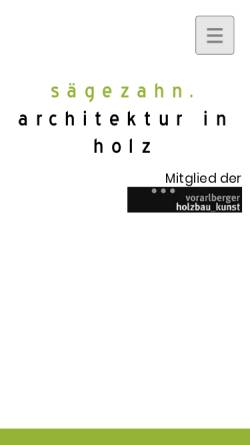 Vorschau der mobilen Webseite www.saegezahn.com, Sägezahn Architektur in Holz GmbH