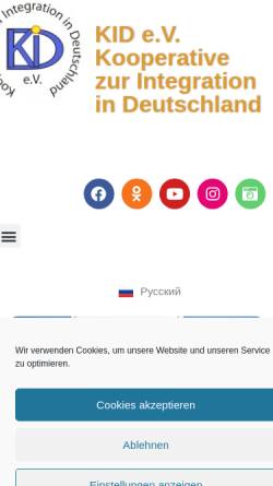 Vorschau der mobilen Webseite kid-inter.de, KID e.V. - Kooperative zur Integration in Deutschland