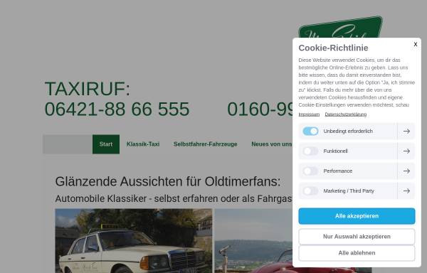 Vorschau von www.klassik-taxi.de, Mit Stil ans Ziel / Klassik-Taxi