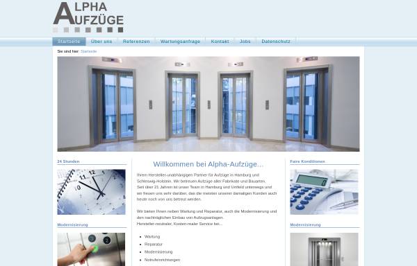 Vorschau von www.alpha-aufzuege.de, Alpha Aufzüge