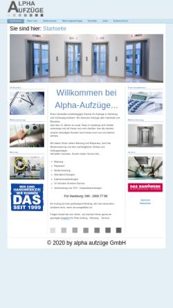 Vorschau der mobilen Webseite www.alpha-aufzuege.de, Alpha Aufzüge
