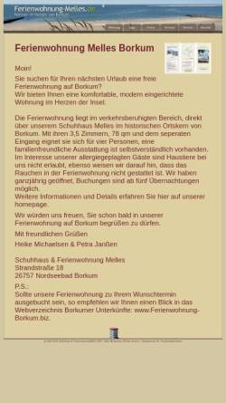 Vorschau der mobilen Webseite www.ferienwohnung-melles.de, Ferienwohnung Melles
