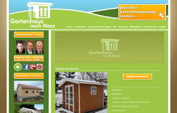 Vorschau von www.gartenhaus-nach-mass.de, Ganama GmbH - Ihr eigenes Gartenhaus