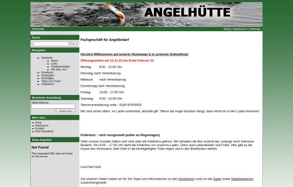 Vorschau von www.angelhuette.de, Angelhütte - Fachhandel für Angeln