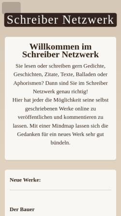 Vorschau der mobilen Webseite www.schreiber-netzwerk.eu, Das Schreiber Netzwerk