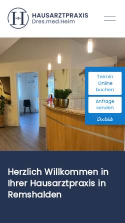 Vorschau der mobilen Webseite www.hausarztpraxis-dr-heim.de, Hausarztpraxis Dr. med. Heim