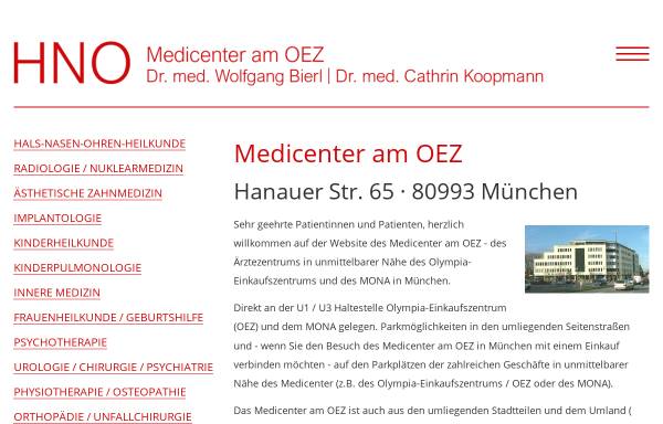 Vorschau von hno-muenchen-nord.de, Medicenter am OEZ München / Facharztzentrum