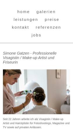 Vorschau der mobilen Webseite www.simonegatzen.de, Simone Gatzen