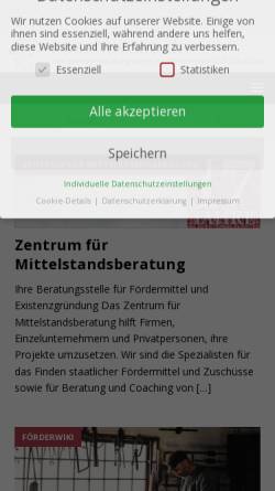 Vorschau der mobilen Webseite www.zuschuesse.de, Zentrum für Mittelstandsberatung
