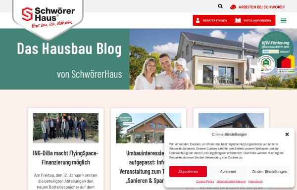 Vorschau von blog.schwoererhaus.de, Hausbau-Blog von SchwörerHaus