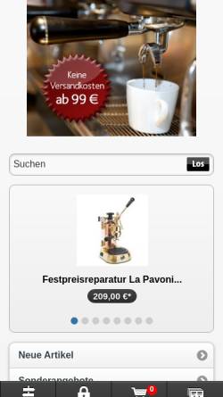 Vorschau der mobilen Webseite www.espressomaschinendoctor.de, Espressomaschinendoctor