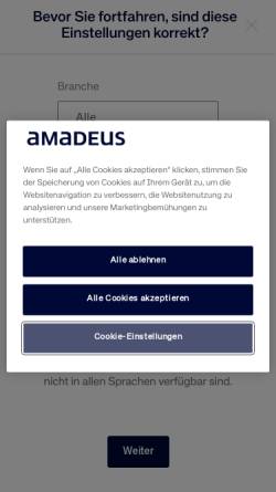 Vorschau der mobilen Webseite www.amadeus.com, Amadeus Germany GmbH