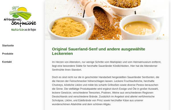 Vorschau von www.sauerlandsenf.de, Sauerlandsenf - Delikatessen aus dem Sauerland