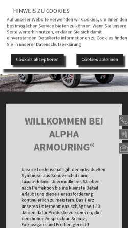 Vorschau der mobilen Webseite www.alpha-armouring.de, Alpha Armouring