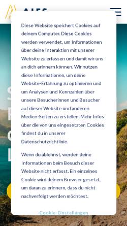 Vorschau der mobilen Webseite www.aifs.de, AIFS - Work and Travel und Au Pair weltweit