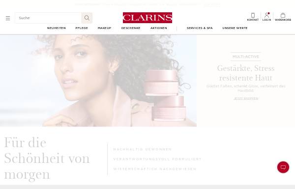 Vorschau von de.clarins.com, Clarins Kosmetikprodukte