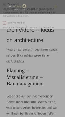 Vorschau der mobilen Webseite www.archividere.com, archiVidere - focus on architecture