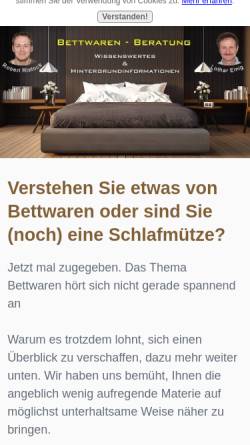 Vorschau der mobilen Webseite www.bettwaren-beratung.net, Bettwaren- und Bettwäsche-Beratung