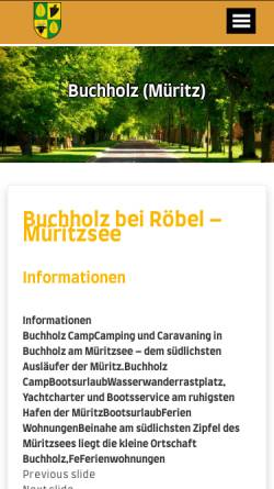 Vorschau der mobilen Webseite www.buchholz-mueritz.de, Buchholz Müritz