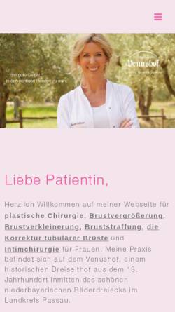 Vorschau der mobilen Webseite www.plastische-chirurgie-schinner.com, Dr. med. S. Schinner