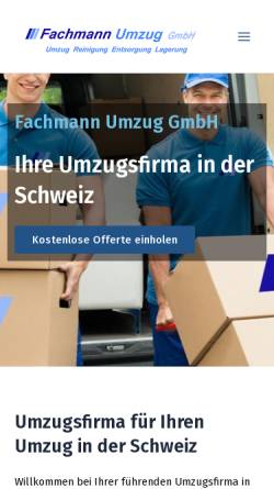 Vorschau der mobilen Webseite www.fachmannumzug.ch, Fachmann Umzüge GmbH