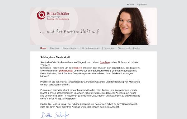 Vorschau von www.britta-schaefer-coaching.de, Britta Schäfer - Coaching & Karriereberatung aus München