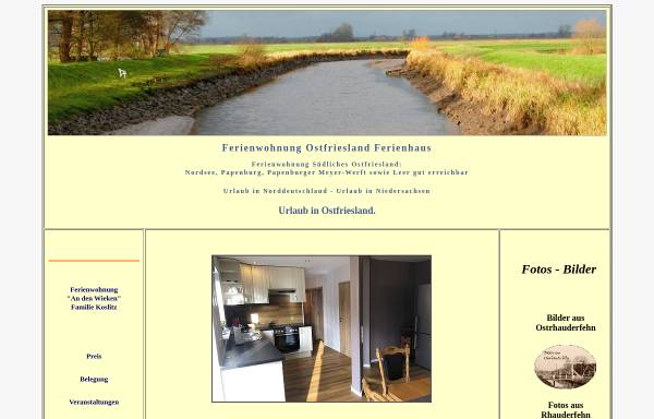 Vorschau von www.ferienwohnung-ostfriesland-koslitz.de, Ferienwohnung im Wiekenhuus in der Gemeinde Ostrhauderfehn