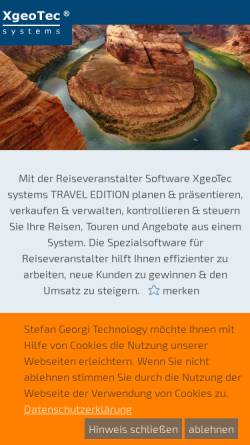 Vorschau der mobilen Webseite www.xgeotec.com, Stefan Georgi Technology - XgeoTec systems, Georgi & Löber GbR