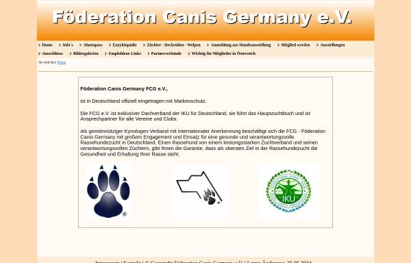 Vorschau von fcgev.de, Föderation Canis Germany e.V.