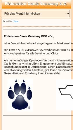 Vorschau der mobilen Webseite fcgev.de, Föderation Canis Germany e.V.