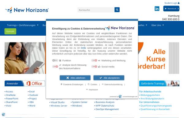 Vorschau von newhorizons-hamburg.de, New Horizons - IT Weiterbildung