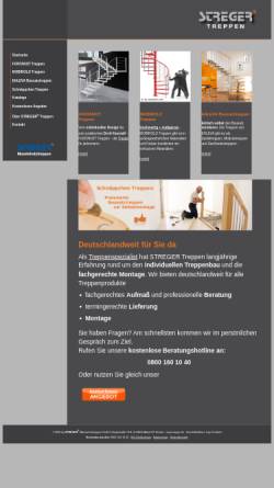 Vorschau der mobilen Webseite www.streger-treppen.de, STREGER Treppen
