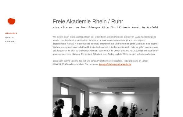 Vorschau von www.freie-kunstakademie.de, Freie Akademie Rhein / Ruhr in Krefeld