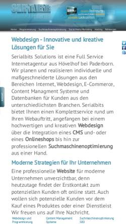 Vorschau der mobilen Webseite www.serialbits.de, Serialbits - Webdesign und Programmierung