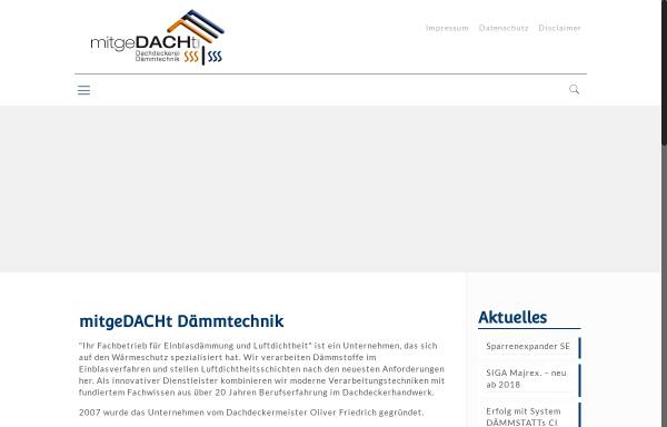 Vorschau von www.mitgedacht-daemmtechnik.de, mitgeDACHt Dämmtechnik - Thermofloc lizensiert