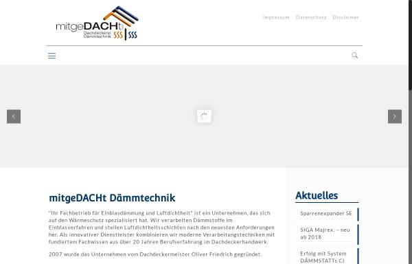 Vorschau von www.mitgedacht-daemmtechnik.de, mitgeDACHt Dämmtechnik - Thermofloc lizensiert