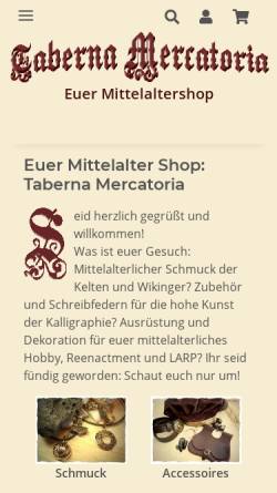 Vorschau der mobilen Webseite www.mittelalter-fundgrube.de, Mittelalter Shop von Taberna Mercatoria