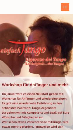 Vorschau der mobilen Webseite einfach-tango.de, Einfach Tango