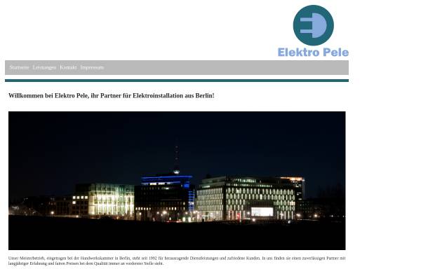 Vorschau von www.elektro-pele.de, Elektro Pele GmbH