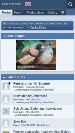 Vorschau der mobilen Webseite www.prachtfinken-freunde.de, Prachtfinken-Freunde Forum