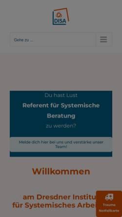 Vorschau der mobilen Webseite www.disa-dresden.de, DISA - Dresdner Institut für Systemisches Arbeiten