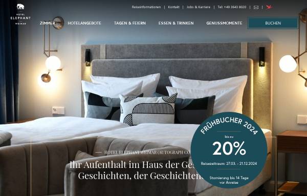 Vorschau von www.hotelelephantweimar.de, Tagungshotel in Weimar: Hotel Elephant