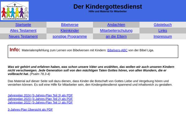 Vorschau von www.derkindergottesdienst.de, Der Kindergottesdienst - Material für Mitarbeiter