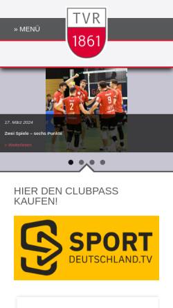 Vorschau der mobilen Webseite www.volleyball-rottenburg.de, TV Rottenburg - erste Bundesliga Volleyball