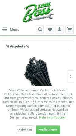 Vorschau der mobilen Webseite www.tool-boss.de, Hochwertige Elektrowerkzeuge von ToolBoss