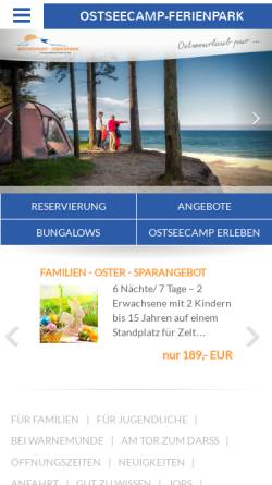 Vorschau der mobilen Webseite www.ostseecamp-ferienpark.de, Campingplatz Ostseecamp Graal-Müritz