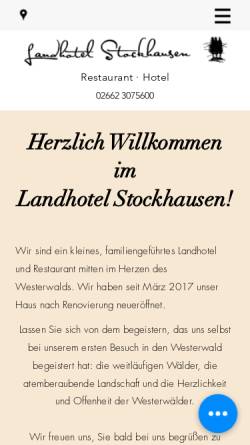 Vorschau der mobilen Webseite www.landhotel-stockhausen.de, Landhotel Stockhausen - Im Westerwald zuhause