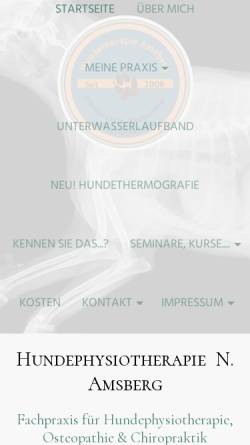 Vorschau der mobilen Webseite www.hundephysio-amsberg.de, Hundephysiotherapiepraxis Nadine Amsberg
